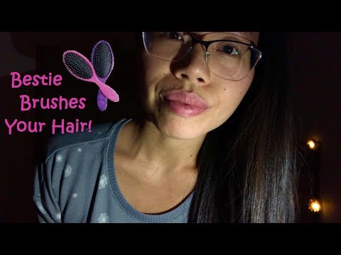 ASMR Best Friend Plays w. Your Hair UNTIL YOU GET SLEEPY! (College Humor lol) GENTLE HAIR BRUSHING!!