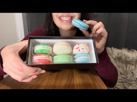 ASSORTED MACARONS ASMR EATING *SOFT CRUNCHES*
