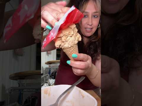 ASMR CRUNCH! Wrapping ice cream on a cone with fruit roll up