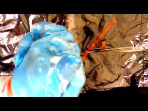 Blue Latex Gloves with sticky Tape and Plastic  [[ASMR]]