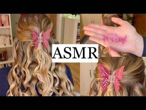 ASMR | GLITTER FAIRY HAIRSTYLE 🧚🏼‍♀️✨💗 (hair play, styling, brushing, spraying, no talking)