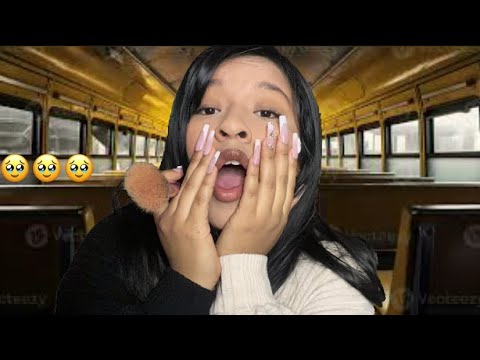 ASMR ~ girl obsessed does your makeup on Bus🚌✨💋💄🥹