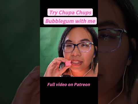 ASMR TRY CHUPA CHUPS BIG BABOL BUBBLEGUM WITH ME (Whispering, Mouth Sounds) 🍓🫧 #shorts