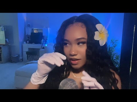 ASMR VINYL GLOVE SOUNDS + HAND MOVEMENTS ✧˚ · .