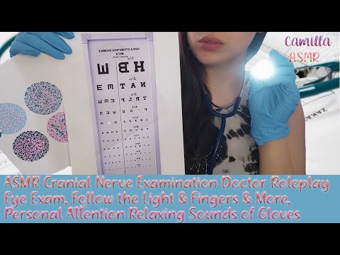 ASMR Cranial Nerve Exam: Doctor Roleplay with Eye Exam, Follow the Light & Fingers🩺