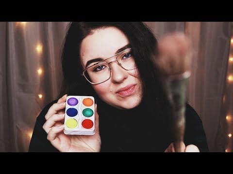 ASMR Målar ditt ansikte med färg - ROLEPLAY