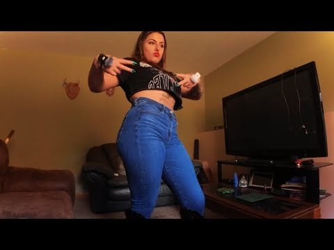 asmr- blue jeans & leather boot scratching & tapping 💖