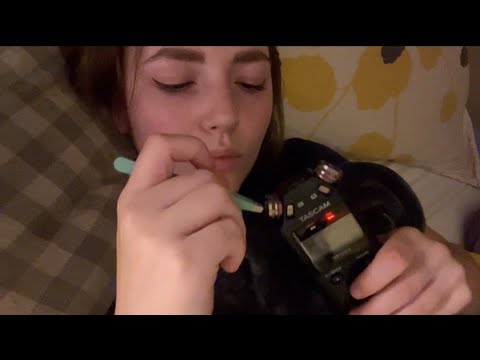 TASCAM ASMR Until I’m ready to sleep ~ Mouthsounds, some Softspoken, mic tapping, new triggers +