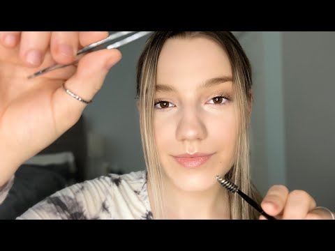 ASMR ROLEPLAY || Eyebrow plucking and grooming ||