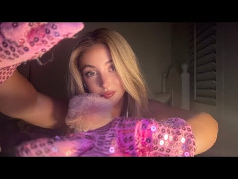 Slow Personal Attention ASMR Face Brushing, Scratching, Bronzing Pearls & Soft Whispers (Sleep Fast)
