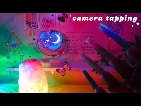 ASMR Camera Tapping, Nail Clacking , Tracing , Long Nail Tapping, Hand Movements  - No Talking