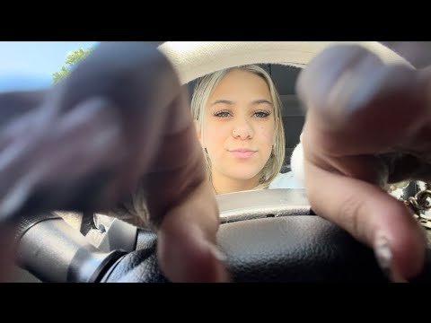 ASMR IN MY CAR (hand movements, tapping, fast paced)