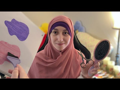 ASMR Hair Dyeing on a Real Person (my sister :D)