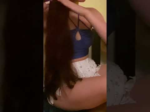 Asmr I'm combing my very long hair #asmr #relax #visualtingle #massage #asmrmassage #hair #hairtok