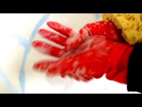 Red RUBBER Gloves❄ SANTA soapy💠💞💠 [[ASMR]]