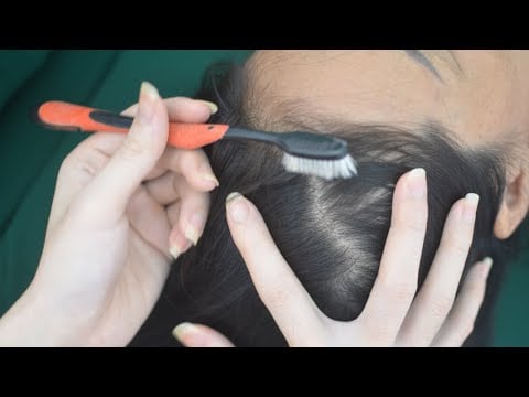 ASMR Scalp Scratching With Toothbrush, Real Person Head Massage For Relaxation