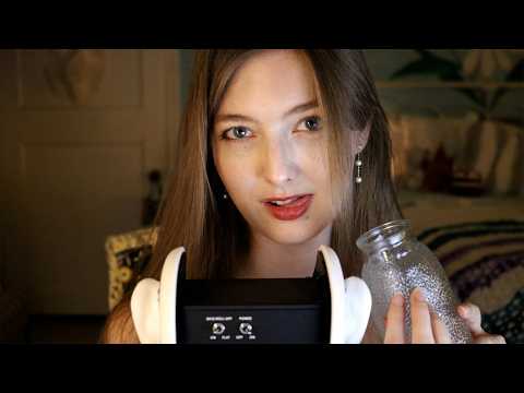ASMR Relaxing Mouth Sounds, Breathing, & Glass Tapping w/ Echo