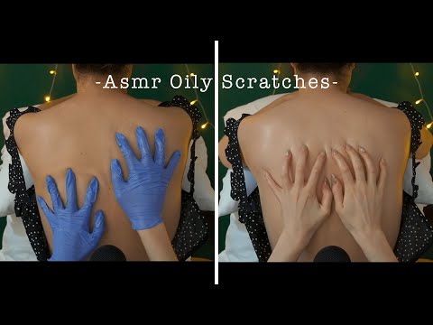 ASMR Back scratching and massage over crackly oil - no talking