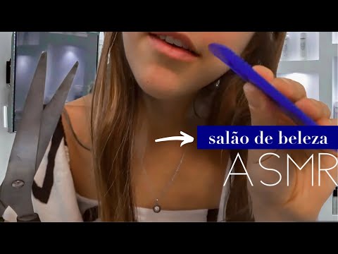 ASMR ROLEPLAY salão de beleza relaxante - shampoo, haircut, massagem...