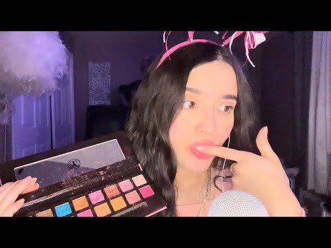 ASMR~ TE HAGO UN MAQUILLAJE 💄 BABIENTO / spit paint / MAQUILLAJE CON SALIVA /  SONIDOS DE BOCA/