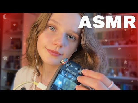 ASMR Tascam Ears Tapping ✨ Mouth Sounds, Scratching
