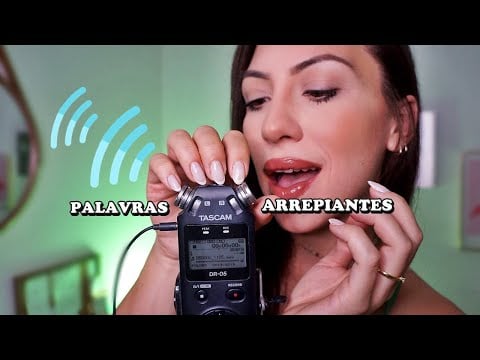 ASMR Palavras que mais arrepiam no seu ouvido (sussurros, sons de boca, eco, voz suave, relaxamento)