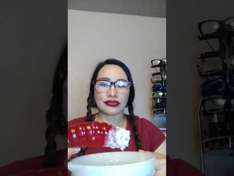 EATING OATMEAL USING GUMMY WORM #shortsfeed #mukbang #everyone #eatingshow
