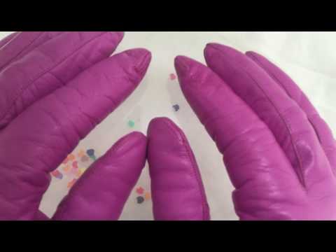 LEATHER GLOVES 💜 Hands in gloves with a playful balloon [[ASMR]]