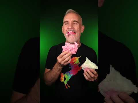 Trying weird candy ASMR: Mike and Ike Cherry & Lime Cotton Candy