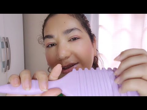 ASMR - Lavando,Hidratando,Cortando e Finalizando Seu Cabelo Cacheado