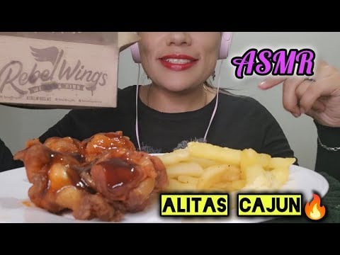 ASMR| DELICIOSAS ALITAS SALSA CAJUN Y PAPASA| #asmr #mukbang 