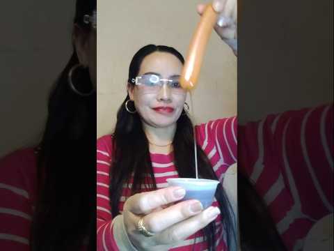 ONE TIME BITE HOTDOG WITH SYRUP #food #everyone #shortsfeed #mukbang #challenge