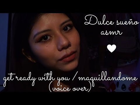 ASMR Español - maquillándome con ustedes/doing my makeup (voice over y soniditos multilayered)