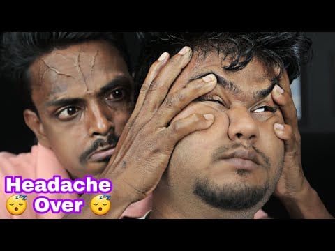Headache Is Over And Sleep Like A Baby | Perfect Pressure ASMR Head Massage And Neck Crack