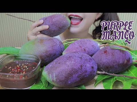 ASMR EATING PURPLE MANGO (TAIWAN MANGO) EXTREME CRUNCHY EATING SOUNDS | LINH-ASMR