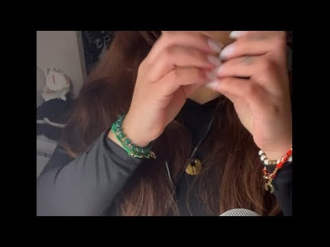 Asmr ✨🎙️👐🏼Bracelet Tapping with Nail Tapping & Shirt Scratching Sounds* hair sounds* #asmrfyp #asmr 