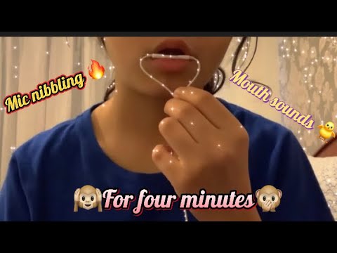 Asmr mic nibbling & mouth sounds |No talking| 4 minutes😜