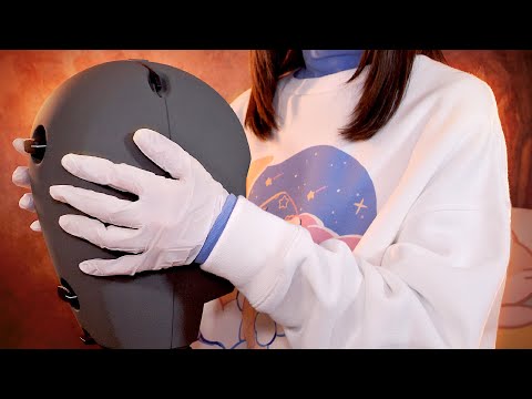 [囁き声-ASMR] タイトなゴム手袋の音🖐KU100 / 耳のマッサージ