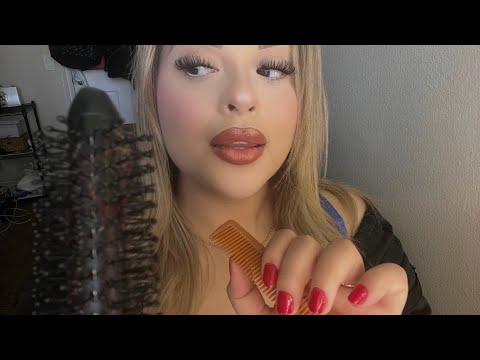 ASMR playing with your hair while rambling (story time) ✨💅🏽