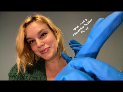 [ASMR] Fast & Aggressive Hand Movements/Sounds with rubber gloves *To help you relax/sleep*