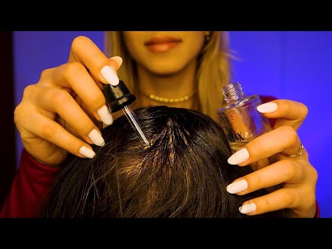 ASMR - TRATAMENTO NO SEU COURO CABELUDO (óleo, massagem, escova) 💆🏻‍♀️