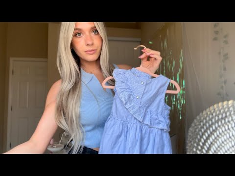 ASMR| Showing You My Baby's Summer Clothes👒 (Fabric Sounds, Relaxing Whispers, Tracing)