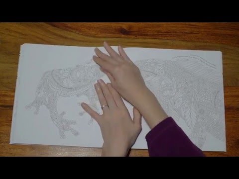 ASMR Millie Marotta's Tropical Wonderland Colouring Book | Page Turning | No Talk