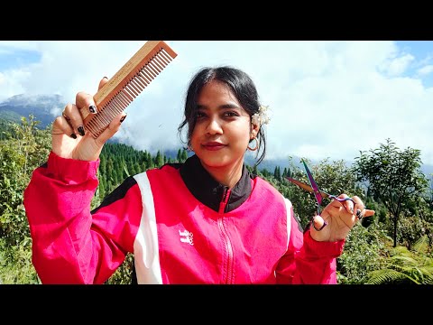ASMR HINDI | Most Relaxing Haircut in Mountains 🏞️⛰️