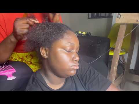 ASMR✨ LOOSENING MY SISTERS BRAIDS WITH GUM CRACKING SOUND.