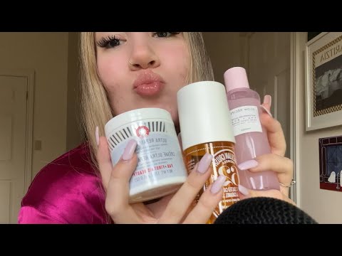 ASMR AFTER SHOWER ROUTINE 🧼🚿 haircare & skincare (relaxing af)