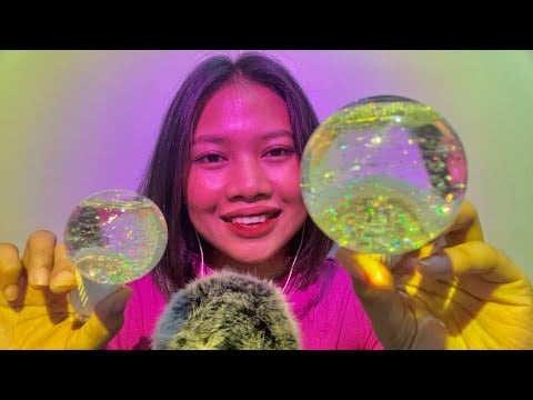 ASMR No Talking 🤐 water globes satisfying sound for sleep 💤 (mouth sounds, crinkles)