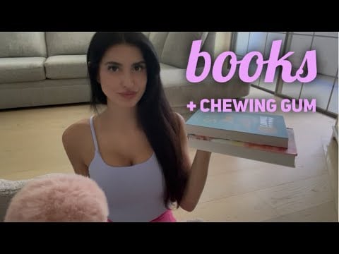 ASMR gum chewing craft books show & tell 🧵🧶💗🎃