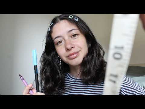 ASMR Drawing your Portrait (measuring, face touching, sketching sounds, etc)