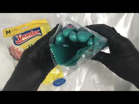 RUBBER GLOVES ✋ From  GERMANY💦  Wunderschön💙 Beautiful💦 SPONTEX [[ASMR]]